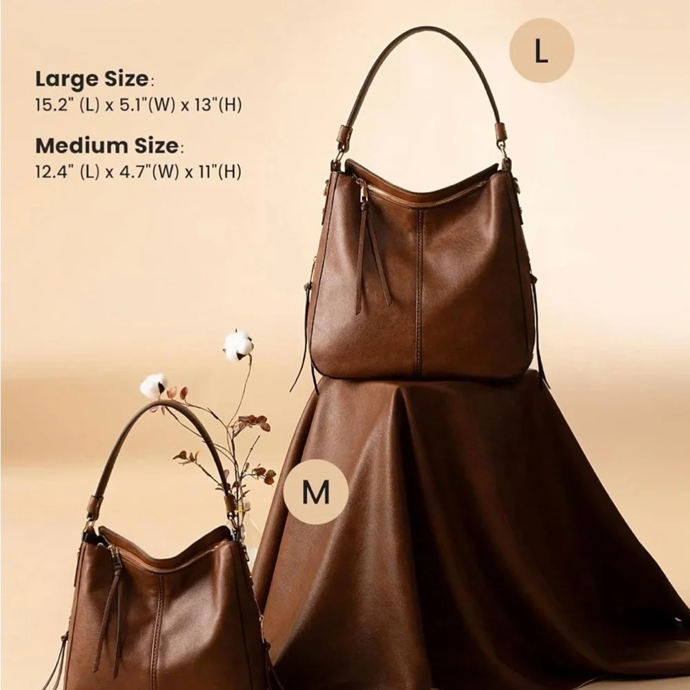 🆕 Elegant Brown Women's Bag Large-15.2 inch - Picture 6 of 8